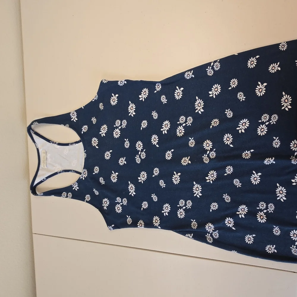 Abercrombie & Fitch Daisy Print Maxi Dress Blue Size Large